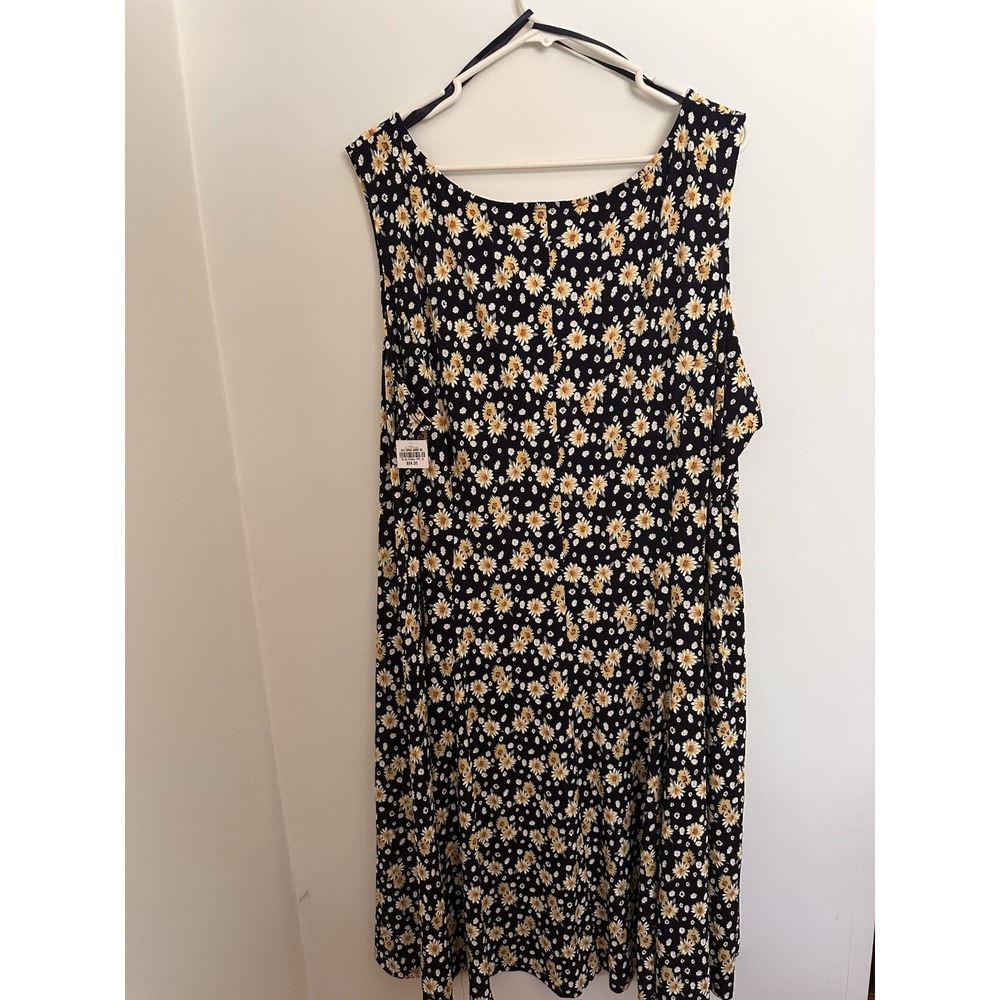 Perceptions Woman Women's Plus 3X Black Floral Maxi Dress Sleeveless Scoop - Picture 4 of 4